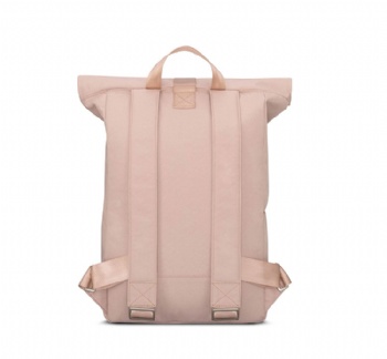 Minimalism pink rPET 600D polyester rolltop rucksack backpack bag for girls