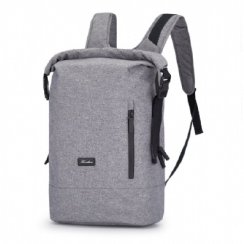 Waterproof gray crosshatched polyester laptop backpack computer rucksack bags