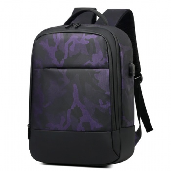 Multi-functional water resistant camouflage 15.6 inches laptop backpack computer rucksack bag with USB charging port