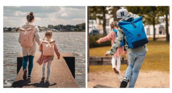 EU standards compliant rPET 600D polyester preschool rolltop rucksack backpack bag