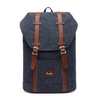 New stylish black canvas rucksack backpack unisex