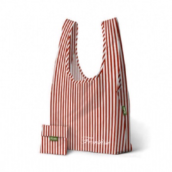 Promotional branding rPET foldable T-shirt shaped shopping tote bag