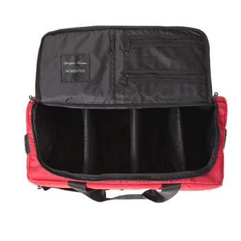 TSA approved red nylon carryon duffle bag water resistant weekend bags