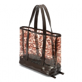 Branded new clear PVC tote bag leopard pattern heat transfer tote hand bags