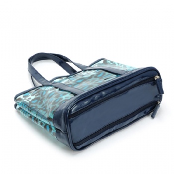 Branded new clear PVC tote bag leopard pattern heat transfer tote hand bags