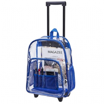 Classic but stylish design wheeled pvc school backpacks trolley bags