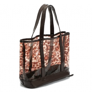 Chic womens' Clear PVC tote bag with leopard prints
