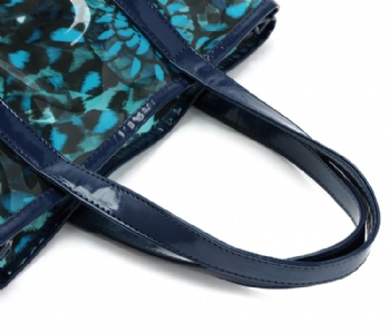Chic womens' Clear PVC tote bag with leopard prints