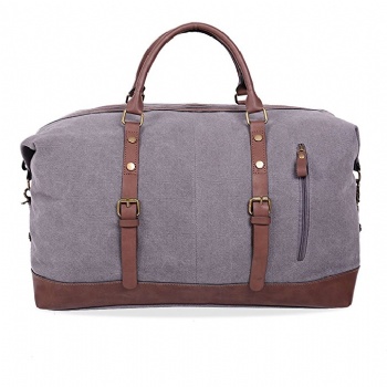 Fashion casual style 52L oversized large canvas weekender bag, traveling bag, sports gym bag, and carry-on bag