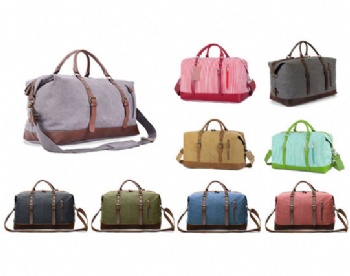 Fashion casual style 52L oversized large canvas weekender bag, traveling bag, sports gym bag, and carry-on bag