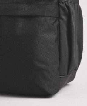 Durable solid black 600D polyester backpack for school students