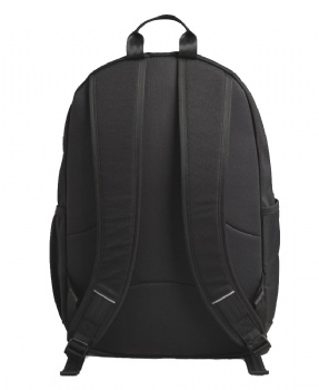 Durable solid black 600D polyester backpack for school students