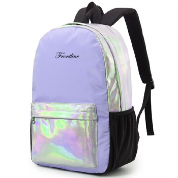 China hot product - silver holographic leather backpack bag girls