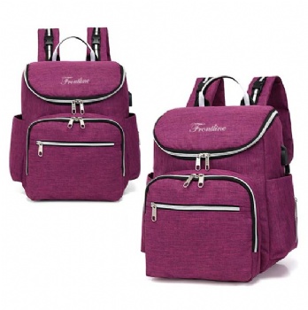 Functional heathered gray diaper BAG backpack