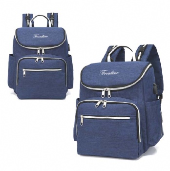 Functional heathered gray diaper BAG backpack