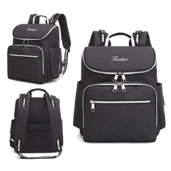 Versatile daper backpack bag with changing pad and milk bottle bag for mom