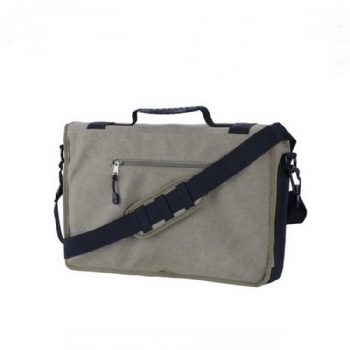 Rugged canvas book bag army green laptop messenger shoulder bag for school