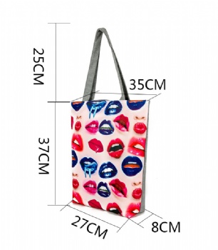 Nice quality full digital printing canvas tote shopper beach bag handbag