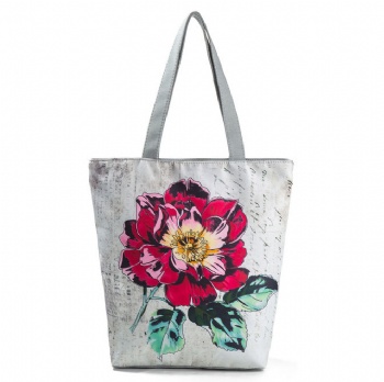 Promotional cheap digital printing canvas shopper tote beach bag handbag