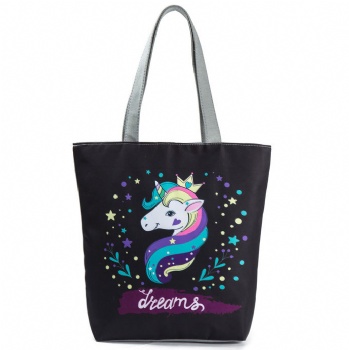 Promotional cheap digital printing canvas shopper tote beach bag handbag