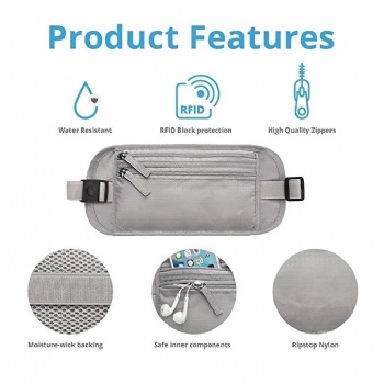 Hot sale new products RFID waterproof running belt bag hip pack travel pouch unisex