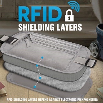 Hot sale new products RFID waterproof running belt bag hip pack travel pouch unisex