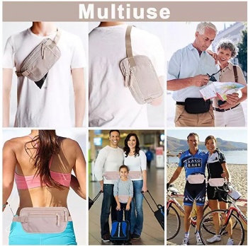 Hot sale new products RFID waterproof running belt bag hip pack travel pouch unisex