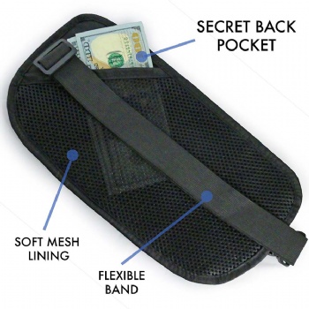 Waterproof RFID blocking travel money waist belt organizer hip pack security pouch anti-theft