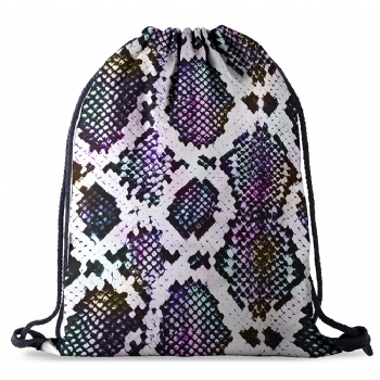 Women's Digital Printing Draw String Backpack Printed Rucksack Bag