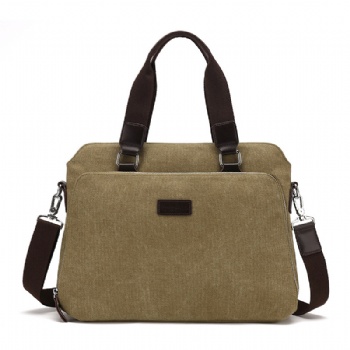Old school style slim canvas laptop briefcase shoulder sling bag for laptop