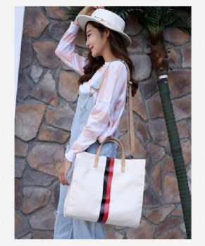 Zingy 2-in-1 cotton canvas tote shoulder bag girl's street bags