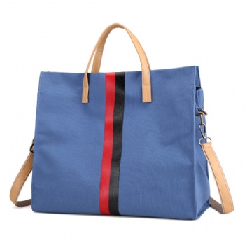 Freshing looking 2-in-1 hybrid cotton canvas tote shoulder bag for girls