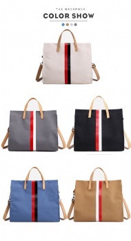 Freshing looking 2-in-1 hybrid cotton canvas tote shoulder bag for girls