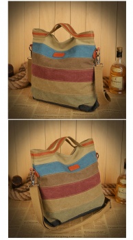 Vintage style merged canvas laptop tote shoulder bag for girls