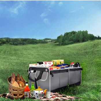 China Factory Direct Wholesale Foldable&Collapsible Backseat Car&Trunk Organizers with Insulated Cooler Bag