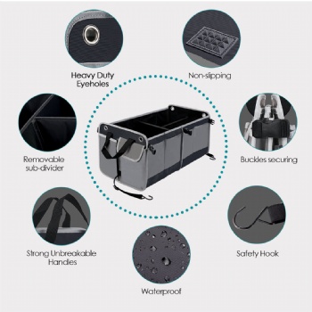 China Factory Direct Wholesale Foldable&Collapsible Backseat Car&Trunk Organizers with Insulated Cooler Bag