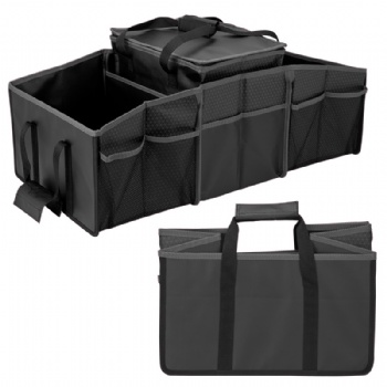 Durable made ​600D PVC folding car&trunk organizer with cooler bag for picnicking,camping,promotion