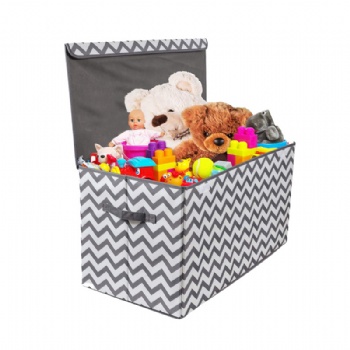 China Bag Factory Supply Custom Chevron Patterned Storage Bags Large Collapsible Organizers for toys,Sundries