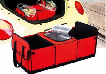 Durable made ​600D PVC folding car&trunk organizer with cooler bag for picnicking,camping,promotion