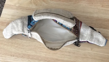 环保手工麻布腰包黄麻腰袋