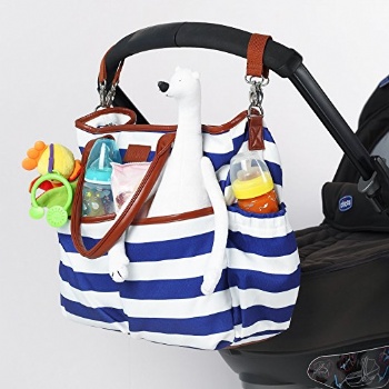 Eco-friendly rPET Stripe Baby Diaper Bag Maternity Bag with diaper changing pad