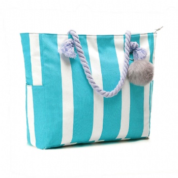 Classic cotton canvas beach tote bag shoulder beach bag for girls