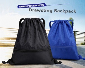 Breatheable Nylon Ripstop Drawstring Backpack Sports Gym Sack Bagpack