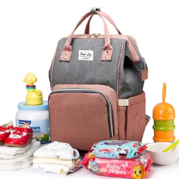 Classical 2-in-1 mother nappy bagpack diaper tote backpack for mammy