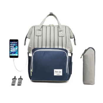 Multi-functional black grey diaper nappy packbags mammy's backpack bag