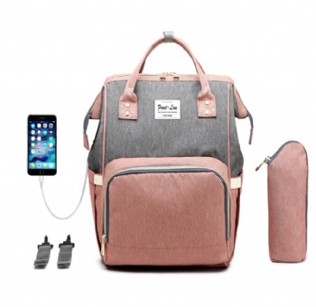 Classic 2-in-1 functional mom's diaper backpack with dual top tote handles