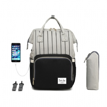 New fashion vertical strip patterned diaper bag pack mommy bags