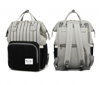 New fashion vertical strip patterned diaper bag pack mommy bags