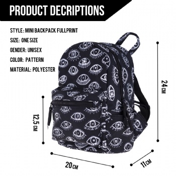 Lightweight women's mini backpack small full printing daypack for girls