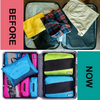 Customizable 5 pieces compression travel packing bag travel organizer packing cubes for suitcases packaging